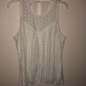 White eyelet tank